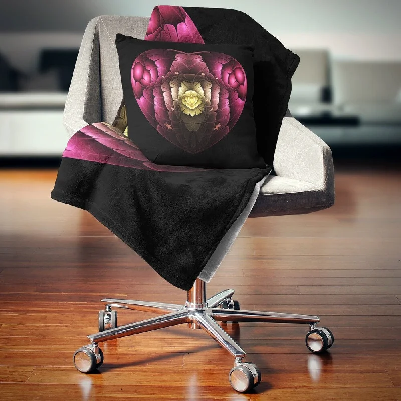 Bamboo fiber blankets with natural antibacterial propertiesMicrofiber blankets that are durable and easy to care forDesignart 'Isolated Heart Digital Art Fractal Flower' Floral Throw Blanket Bamboo fiber blankets with natural antibacterial propertiesMicrofiber blankets that are durable and easy to care forDesignart 'Isolated Heart Digital Art Fractal Flower' Floral Throw Blanket