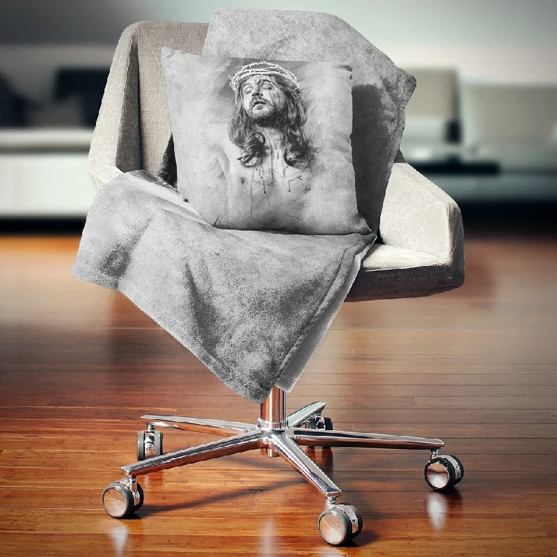 Wool blankets with natural warmth and insulationChenille blankets with a thick and fuzzy textureDesignart 'Jesus Christ' Abstract Portrait Throw Blanket Wool blankets with natural warmth and insulationChenille blankets with a thick and fuzzy textureDesignart 'Jesus Christ' Abstract Portrait Throw Blanket