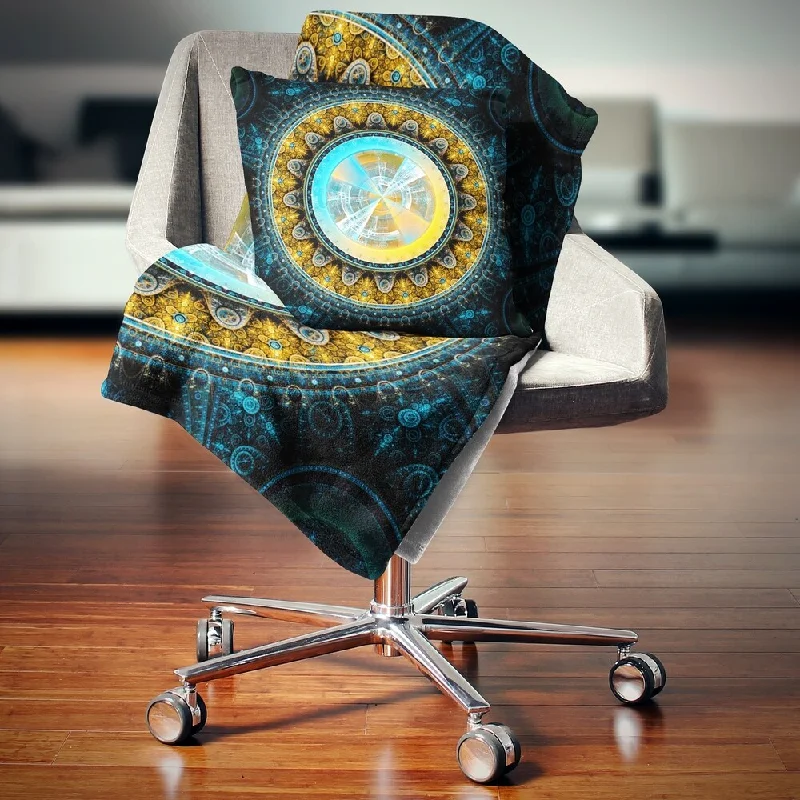 King - size blankets to cover large beds comfortablyWool blankets with natural warmth and insulationDesignart 'Large Rounded Symmetrical Flower Yellow' Abstract Throw Blanket