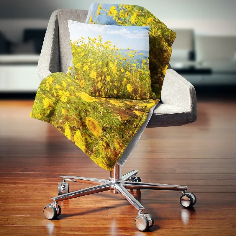 Microfiber blankets that are durable and easy to care forMohair blankets with a unique sheen and softnessDesignart 'Little Yellow Flowers over Seashore' Flower Throw Blanket Microfiber blankets that are durable and easy to care forMohair blankets with a unique sheen and softnessDesignart 'Little Yellow Flowers over Seashore' Flower Throw Blanket