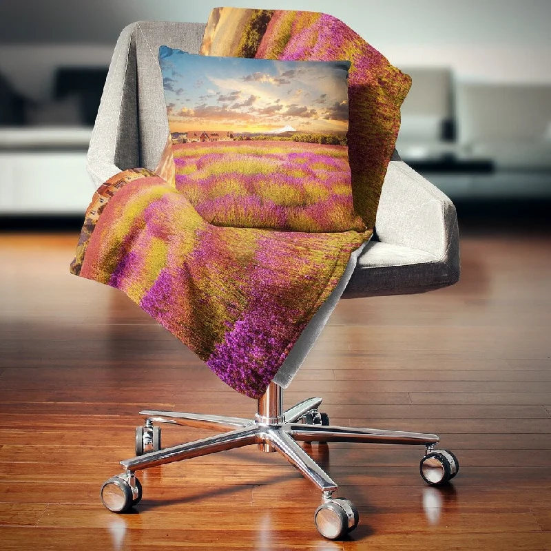 Chenille blankets with a thick and fuzzy textureMohair blankets with a unique sheen and softnessDesignart 'Majestic Lavender Field At Sunset' Floral Throw Blanket Chenille blankets with a thick and fuzzy textureMohair blankets with a unique sheen and softnessDesignart 'Majestic Lavender Field At Sunset' Floral Throw Blanket