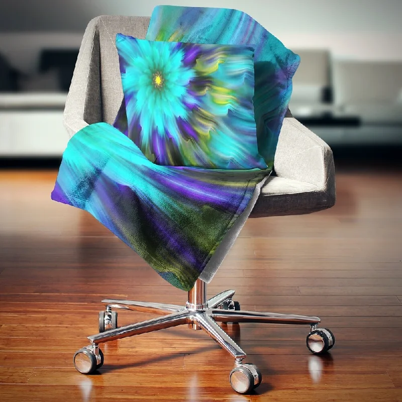 Rayon from bamboo blankets for a silky and breathable feelLinen blankets with a rustic and textured lookDesignart 'Massive Blue Green Fractal Flower' Floral Throw Blanket Rayon from bamboo blankets for a silky and breathable feelLinen blankets with a rustic and textured lookDesignart 'Massive Blue Green Fractal Flower' Floral Throw Blanket