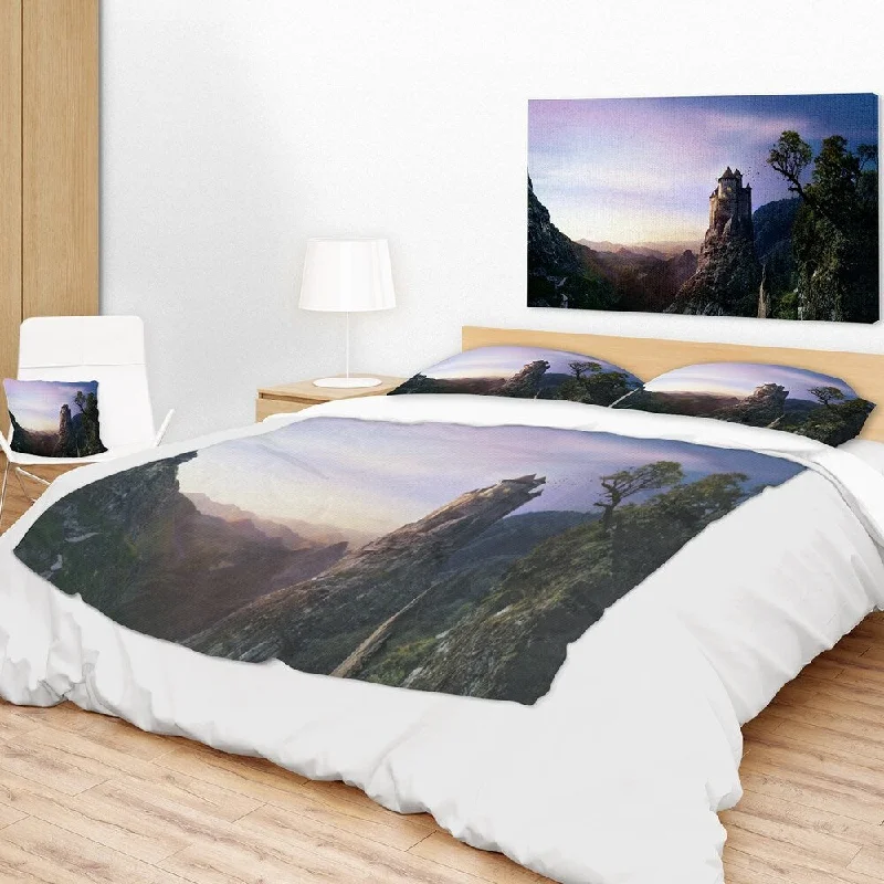 Cashmere blankets for ultimate softness and luxuryRecycled polyester blankets for an eco - conscious optionDesignart 'Misty Castle Landscape' Photography Throw Blanket Cashmere blankets for ultimate softness and luxuryRecycled polyester blankets for an eco - conscious optionDesignart 'Misty Castle Landscape' Photography Throw Blanket