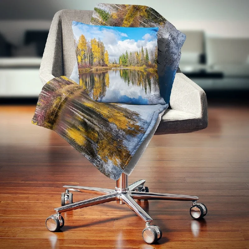 Recycled polyester blankets for an eco - conscious optionBamboo fiber blankets with natural antibacterial propertiesDesignart 'Nice Autumn Trees With Forest Lake' Landscape Fleece Throw Blanket Recycled polyester blankets for an eco - conscious optionBamboo fiber blankets with natural antibacterial propertiesDesignart 'Nice Autumn Trees With Forest Lake' Landscape Fleece Throw Blanket