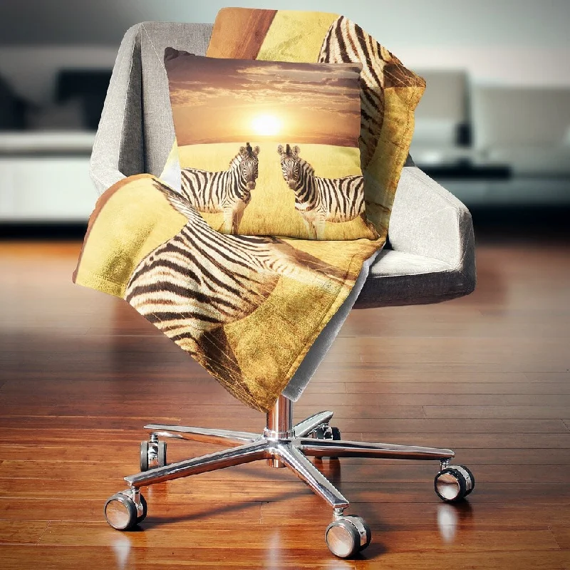 Fleece blankets for a cozy and plush textureCashmere blankets for ultimate softness and luxuryDesignart 'Pair of Zebras in Field At Sunset' African Throw Blanket Fleece blankets for a cozy and plush textureCashmere blankets for ultimate softness and luxuryDesignart 'Pair of Zebras in Field At Sunset' African Throw Blanket