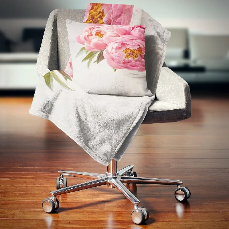 Chenille blankets with a thick and fuzzy textureSilk blankets with a smooth and elegant touchDesignart 'Peony Flowers in Vase Photography' Floral Throw Blanket Chenille blankets with a thick and fuzzy textureSilk blankets with a smooth and elegant touchDesignart 'Peony Flowers in Vase Photography' Floral Throw Blanket