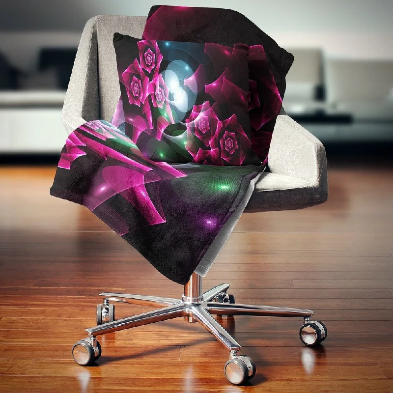 Bamboo fiber blankets with natural antibacterial propertiesChenille blankets with a thick and fuzzy textureDesignart 'Pink Bouquet of Beautiful Roses' Abstract Throw Blanket