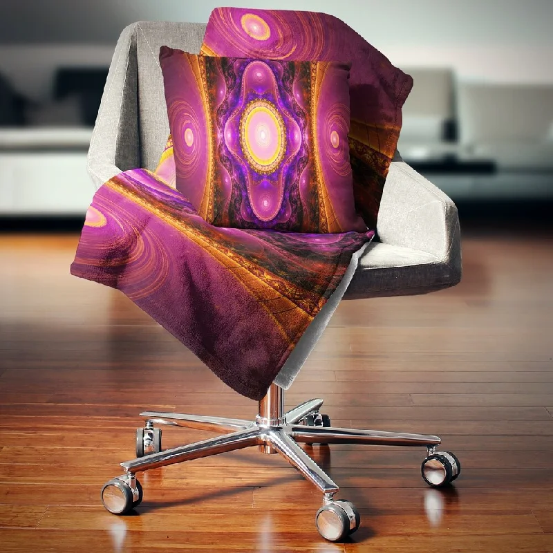 Recycled polyester blankets for an eco - conscious optionCotton blankets for breathability and a lightweight feelDesignart 'Pink Cryptical Fractal Design' Abstract Throw Blanket Recycled polyester blankets for an eco - conscious optionCotton blankets for breathability and a lightweight feelDesignart 'Pink Cryptical Fractal Design' Abstract Throw Blanket