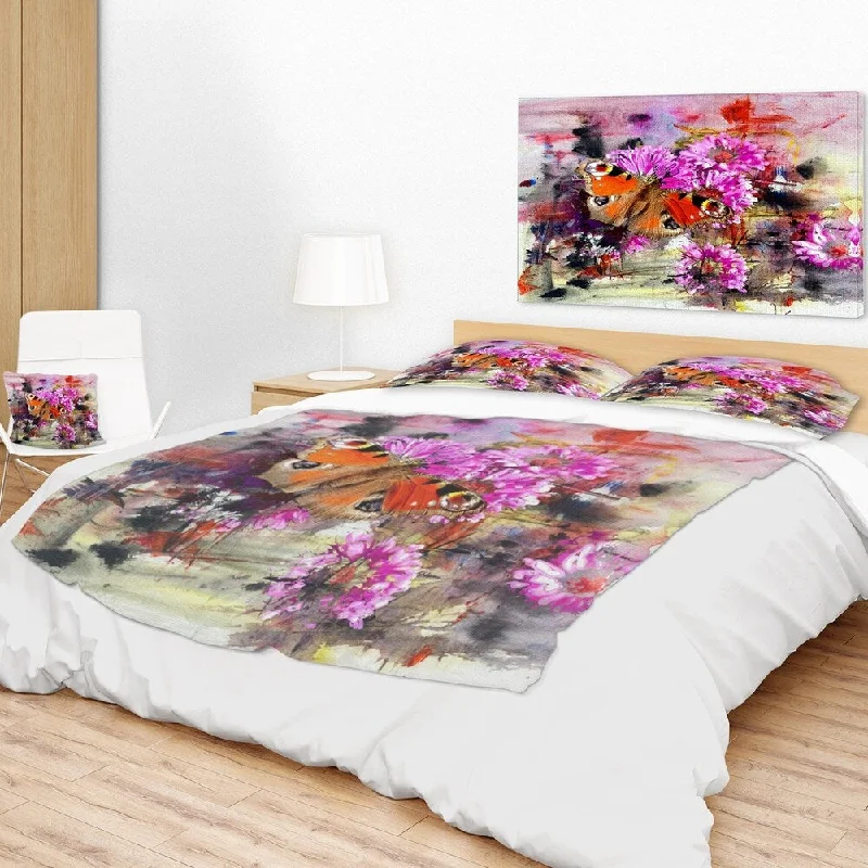 King - size blankets to cover large beds comfortablyBamboo fiber blankets with natural antibacterial propertiesDesignart 'Pink Flowers and Cute Butterflies' Floral Throw Blanket King - size blankets to cover large beds comfortablyBamboo fiber blankets with natural antibacterial propertiesDesignart 'Pink Flowers and Cute Butterflies' Floral Throw Blanket