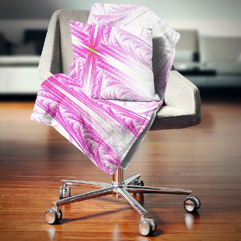 King - size blankets to cover large beds comfortablySilk blankets with a smooth and elegant touchDesignart 'Pink Fractal Cross Design' Abstract Throw Blanket King - size blankets to cover large beds comfortablySilk blankets with a smooth and elegant touchDesignart 'Pink Fractal Cross Design' Abstract Throw Blanket