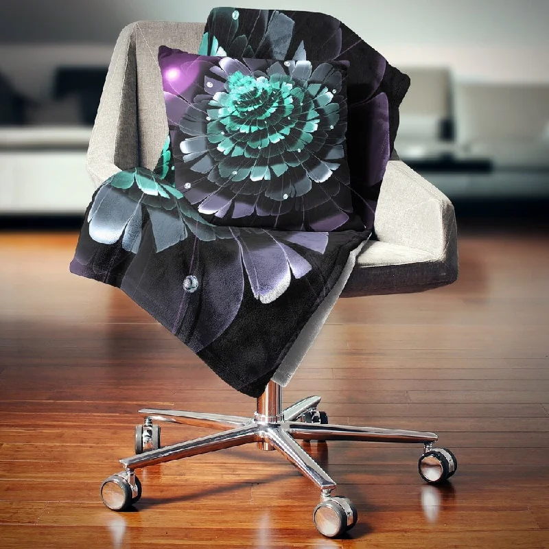 Fleece blankets for a cozy and plush textureAlpaca wool blankets for a hypoallergenic and warm optionDesignart 'Purple Blue Digital Art Fractal Flower' Floral Throw Blanket Fleece blankets for a cozy and plush textureAlpaca wool blankets for a hypoallergenic and warm optionDesignart 'Purple Blue Digital Art Fractal Flower' Floral Throw Blanket