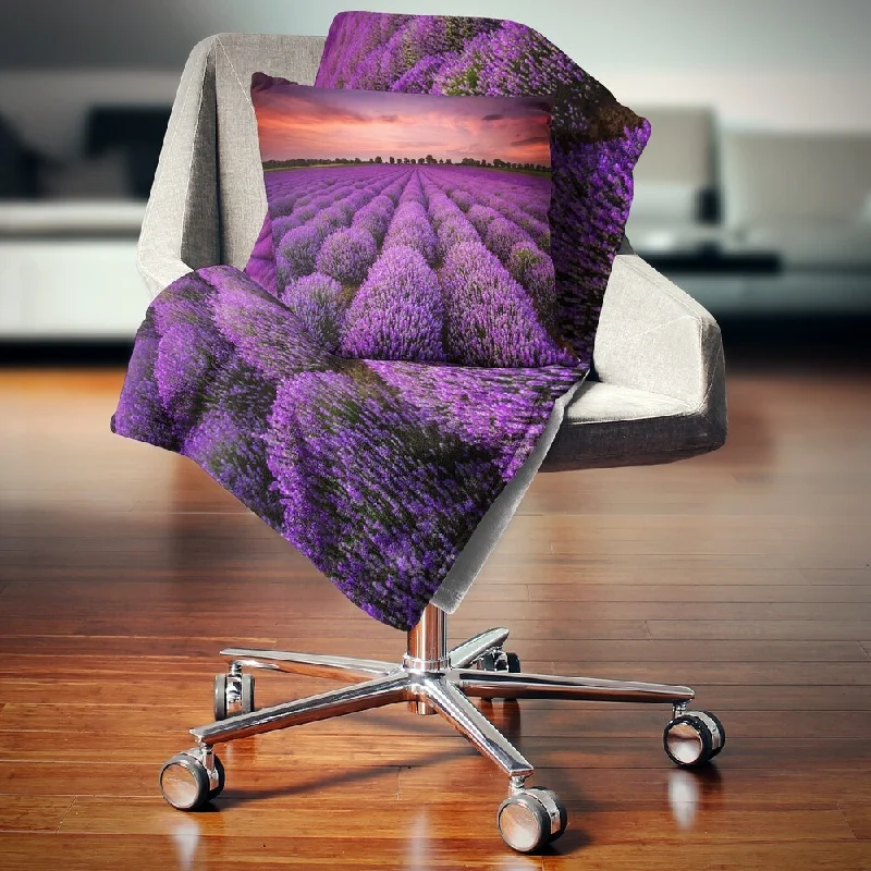 Rayon from bamboo blankets for a silky and breathable feelAlpaca wool blankets for a hypoallergenic and warm optionDesignart 'Red Sunset Over Lavender Field' Landscape Fleece Throw Blanket Rayon from bamboo blankets for a silky and breathable feelAlpaca wool blankets for a hypoallergenic and warm optionDesignart 'Red Sunset Over Lavender Field' Landscape Fleece Throw Blanket