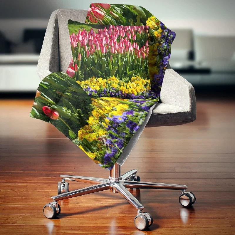 Mohair blankets with a unique sheen and softnessAcrylic blankets for a soft and affordable alternativeDesignart 'Red Tulips with Yellow Purple Flowers' Flower Throw Blanket Mohair blankets with a unique sheen and softnessAcrylic blankets for a soft and affordable alternativeDesignart 'Red Tulips with Yellow Purple Flowers' Flower Throw Blanket
