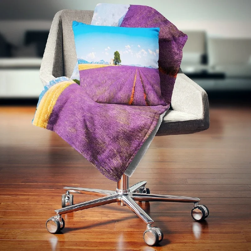 Fleece blankets for a cozy and plush textureBamboo fiber blankets with natural antibacterial propertiesDesignart 'Remote House and Tree in Lavender Field' Landscape Wall Throw Blanket Fleece blankets for a cozy and plush textureBamboo fiber blankets with natural antibacterial propertiesDesignart 'Remote House and Tree in Lavender Field' Landscape Wall Throw Blanket