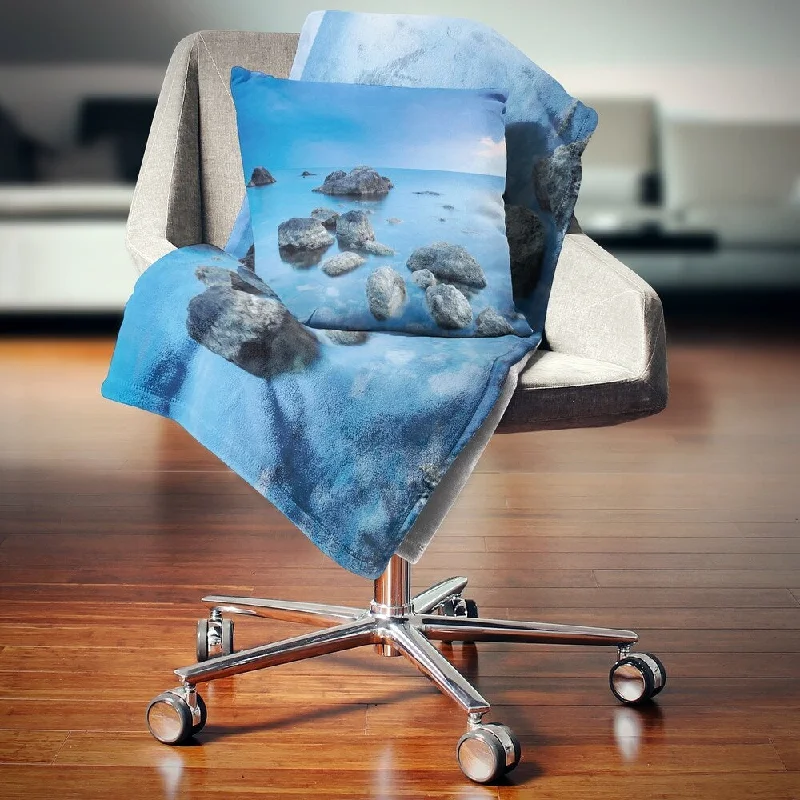 Synthetic fiber blend blankets for a budget - friendly choiceWool blankets with natural warmth and insulationDesignart 'Rocky Blue Sea' Seascape Photography Throw Blanket Synthetic fiber blend blankets for a budget - friendly choiceWool blankets with natural warmth and insulationDesignart 'Rocky Blue Sea' Seascape Photography Throw Blanket