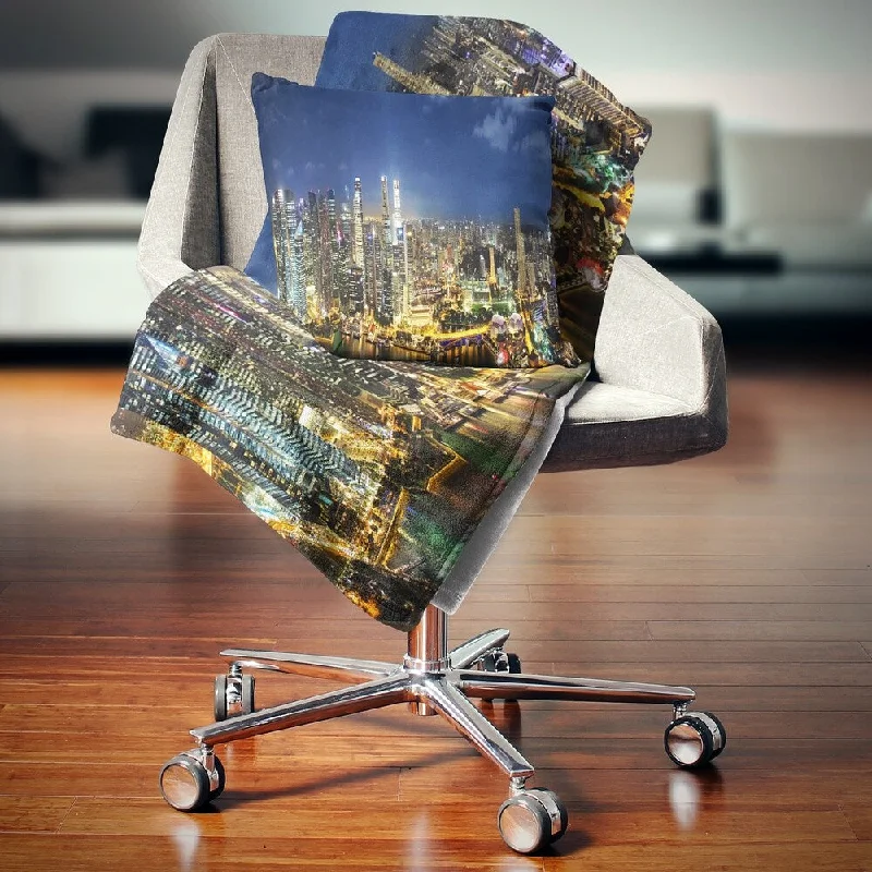 Synthetic fiber blend blankets for a budget - friendly choiceQueen - size blankets for standard - sized bedsDesignart 'Singapore Skyscrapers Panorama' Cityscape Throw Blanket Synthetic fiber blend blankets for a budget - friendly choiceQueen - size blankets for standard - sized bedsDesignart 'Singapore Skyscrapers Panorama' Cityscape Throw Blanket
