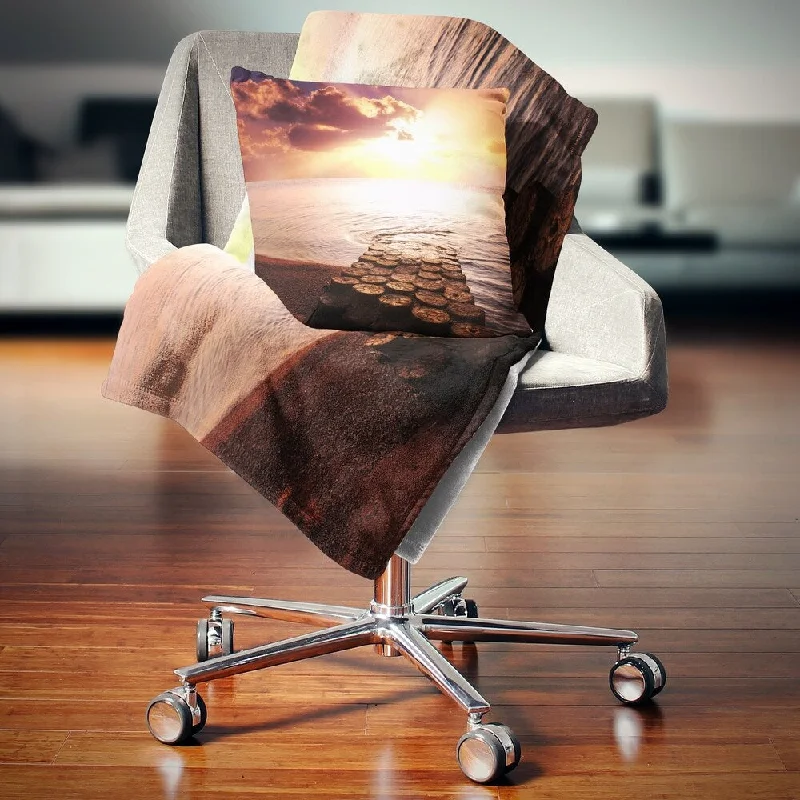 Mohair blankets with a unique sheen and softnessWool blankets with natural warmth and insulationDesignart 'Stunning Beach with Old Bridge' Seascape Throw Blanket Mohair blankets with a unique sheen and softnessWool blankets with natural warmth and insulationDesignart 'Stunning Beach with Old Bridge' Seascape Throw Blanket