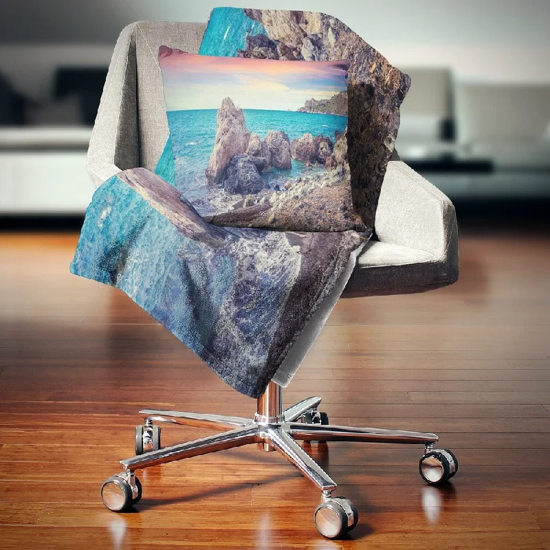 Recycled polyester blankets for an eco - conscious optionAcrylic blankets for a soft and affordable alternativeDesignart 'Sunrise in Spring Panorama' Seashore Photo Throw Blanket Recycled polyester blankets for an eco - conscious optionAcrylic blankets for a soft and affordable alternativeDesignart 'Sunrise in Spring Panorama' Seashore Photo Throw Blanket