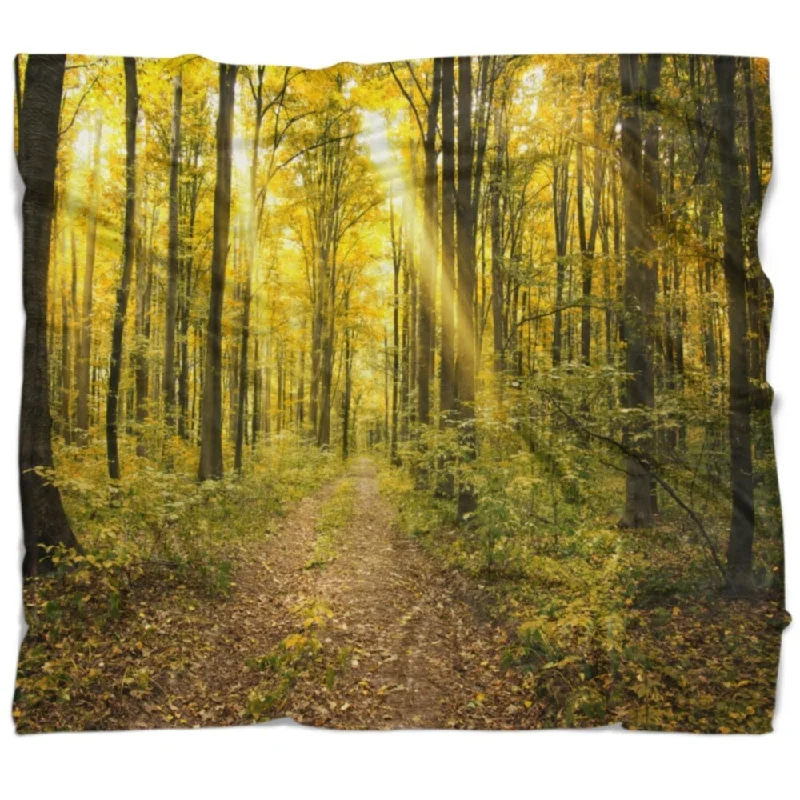 Rayon from bamboo blankets for a silky and breathable feelLinen blankets with a rustic and textured lookDesignart 'Sunset in Green Autumn Forest' Modern Forest Throw Blanket Rayon from bamboo blankets for a silky and breathable feelLinen blankets with a rustic and textured lookDesignart 'Sunset in Green Autumn Forest' Modern Forest Throw Blanket