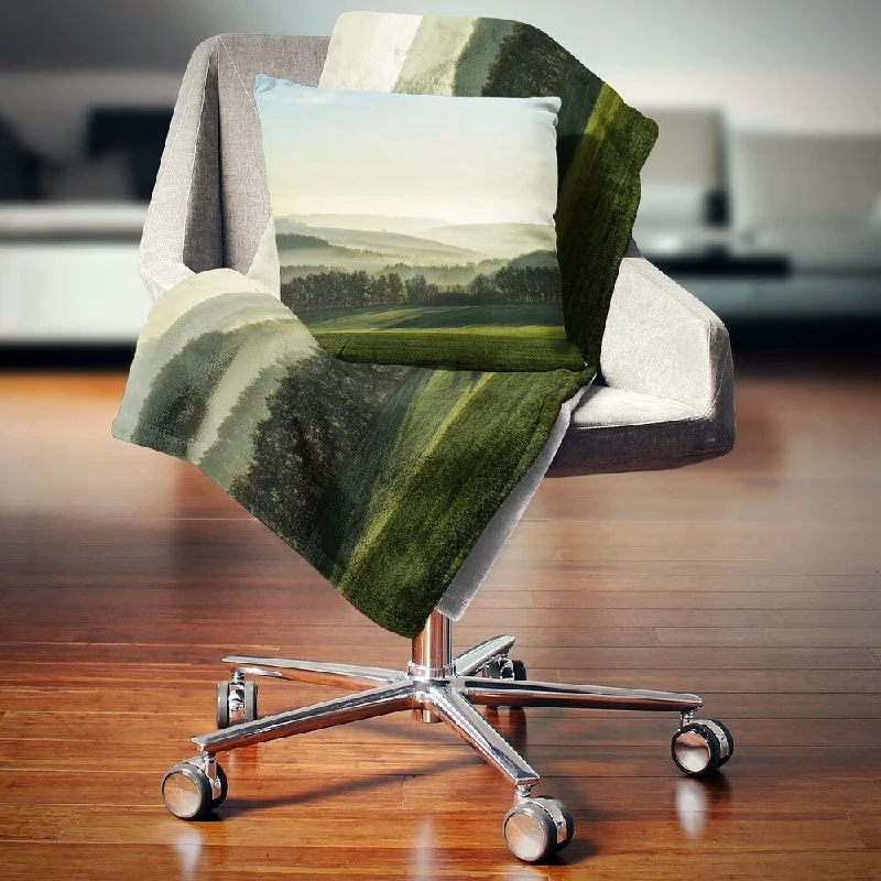 Cotton blankets for breathability and a lightweight feelRecycled polyester blankets for an eco - conscious optionDesignart 'Superb Green Hills in the Fog' Landscape Fleece Throw Blanket Cotton blankets for breathability and a lightweight feelRecycled polyester blankets for an eco - conscious optionDesignart 'Superb Green Hills in the Fog' Landscape Fleece Throw Blanket