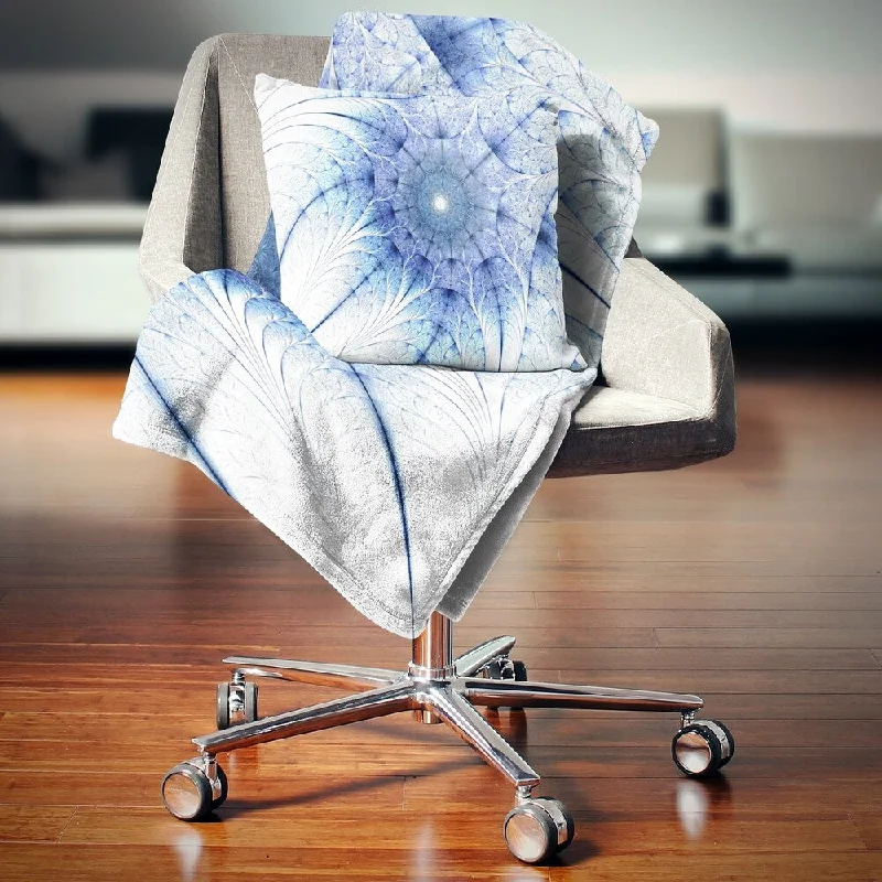 Acrylic blankets for a soft and affordable alternativeMicrofiber blankets that are durable and easy to care forDesignart 'Symmetrical Blue Fractal Flower on White' Abstract Throw Blanket Acrylic blankets for a soft and affordable alternativeMicrofiber blankets that are durable and easy to care forDesignart 'Symmetrical Blue Fractal Flower on White' Abstract Throw Blanket