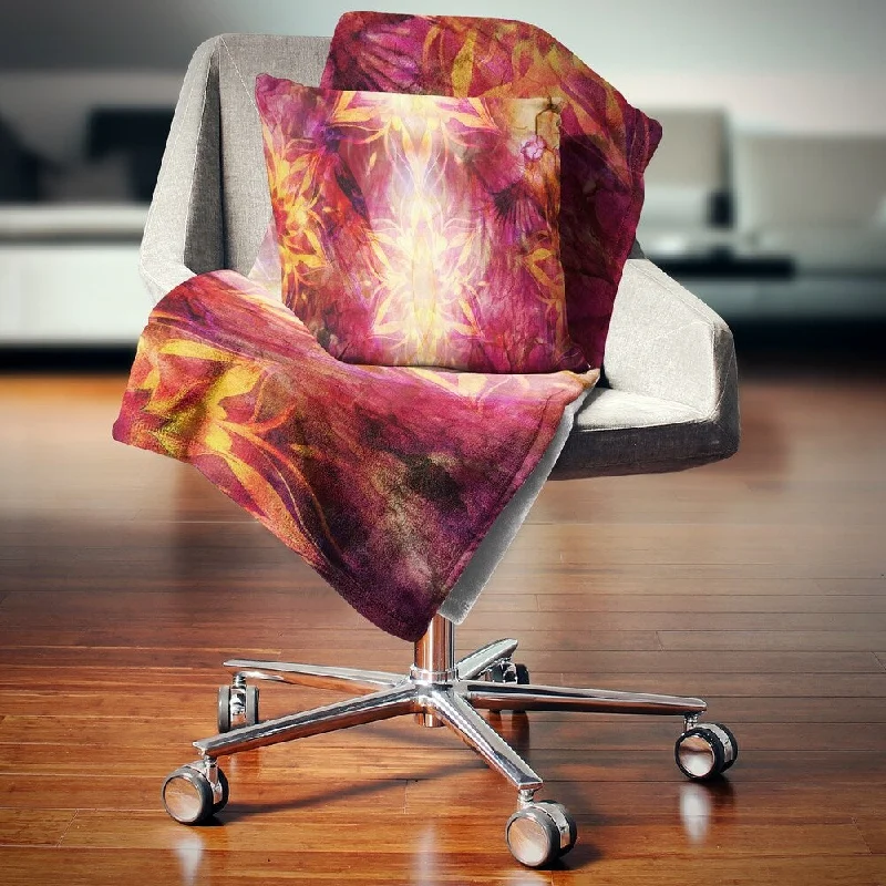 Mohair blankets with a unique sheen and softnessRecycled polyester blankets for an eco - conscious optionDesignart 'Titmouse Birds and Golden Mandala' Abstract Throw Blanket Mohair blankets with a unique sheen and softnessRecycled polyester blankets for an eco - conscious optionDesignart 'Titmouse Birds and Golden Mandala' Abstract Throw Blanket