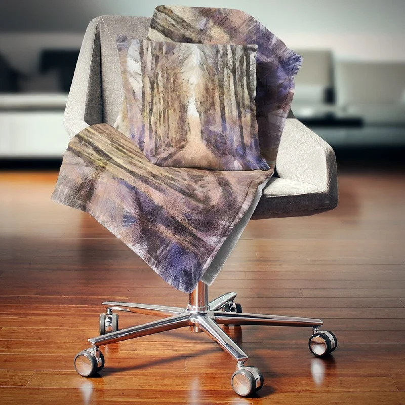 Rayon from bamboo blankets for a silky and breathable feelChenille blankets with a thick and fuzzy textureDesignart 'Trees and Road Nature Watercolor' Landscape Fleece Throw Blanket Rayon from bamboo blankets for a silky and breathable feelChenille blankets with a thick and fuzzy textureDesignart 'Trees and Road Nature Watercolor' Landscape Fleece Throw Blanket