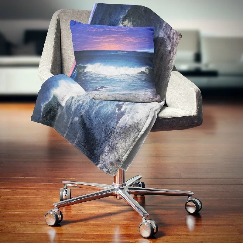 Rayon from bamboo blankets for a silky and breathable feelMohair blankets with a unique sheen and softnessDesignart 'Troubled Sunset Sea under Blue Sky' Seashore Throw Blanket Rayon from bamboo blankets for a silky and breathable feelMohair blankets with a unique sheen and softnessDesignart 'Troubled Sunset Sea under Blue Sky' Seashore Throw Blanket