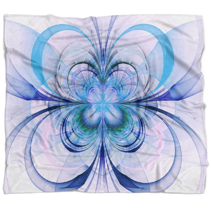 Recycled polyester blankets for an eco - conscious optionAcrylic blankets for a soft and affordable alternativeDesignart 'Turquoise Fractal Flower Pattern' Floral Throw Blanket Recycled polyester blankets for an eco - conscious optionAcrylic blankets for a soft and affordable alternativeDesignart 'Turquoise Fractal Flower Pattern' Floral Throw Blanket