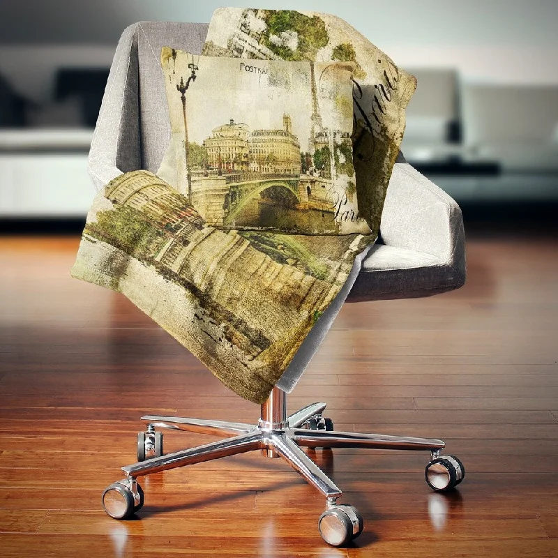 Fleece blankets for a cozy and plush textureSilk blankets with a smooth and elegant touchDesignart 'Vintage Paris' Abstract Cityscape Throw Blanket Fleece blankets for a cozy and plush textureSilk blankets with a smooth and elegant touchDesignart 'Vintage Paris' Abstract Cityscape Throw Blanket