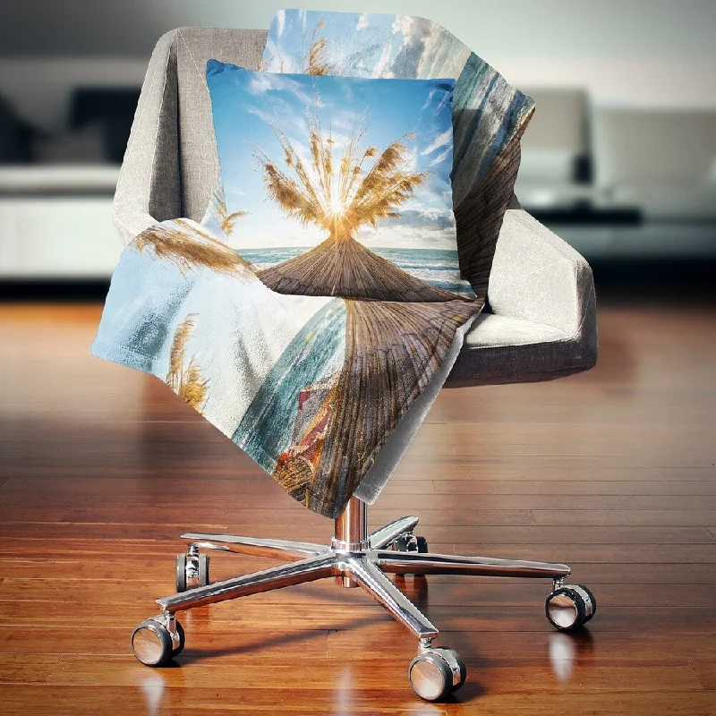 King - size blankets to cover large beds comfortablySilk blankets with a smooth and elegant touchDesignart 'Vivid Sunrise on Sandy Beach' Seascape Throw Blanket King - size blankets to cover large beds comfortablySilk blankets with a smooth and elegant touchDesignart 'Vivid Sunrise on Sandy Beach' Seascape Throw Blanket