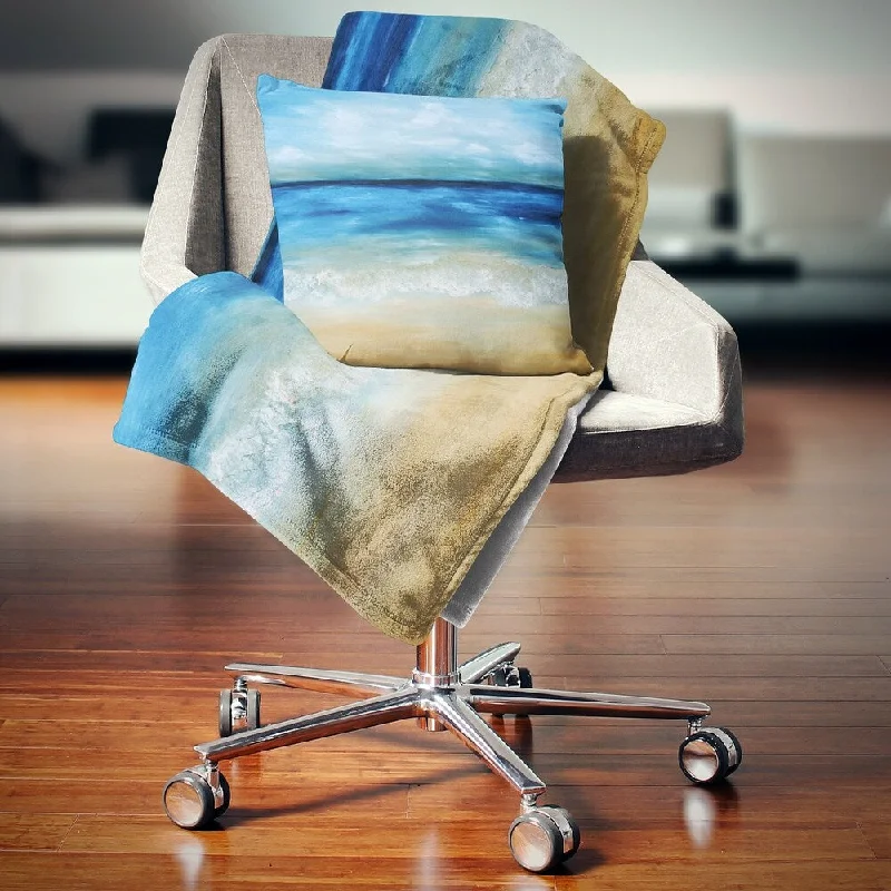Silk blankets with a smooth and elegant touchRecycled polyester blankets for an eco - conscious optionDesignart 'Warm Tropical Sea and Beach' Seascape Throw Blanket Silk blankets with a smooth and elegant touchRecycled polyester blankets for an eco - conscious optionDesignart 'Warm Tropical Sea and Beach' Seascape Throw Blanket