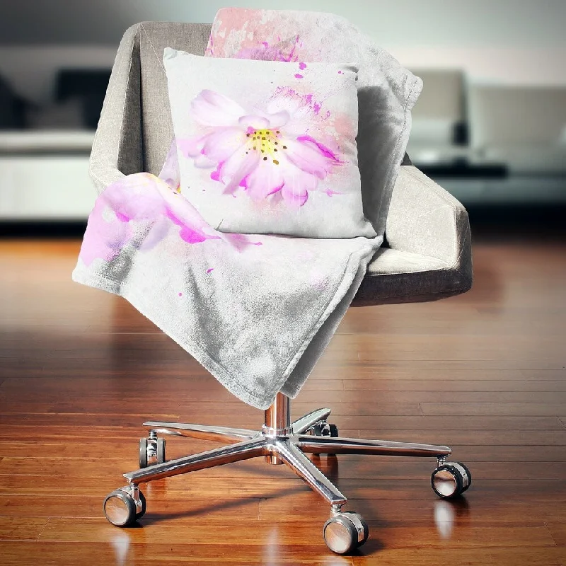 Rayon from bamboo blankets for a silky and breathable feelChenille blankets with a thick and fuzzy textureDesignart 'Watercolor Pink Rose Illustration' Floral Throw Blanket Rayon from bamboo blankets for a silky and breathable feelChenille blankets with a thick and fuzzy textureDesignart 'Watercolor Pink Rose Illustration' Floral Throw Blanket
