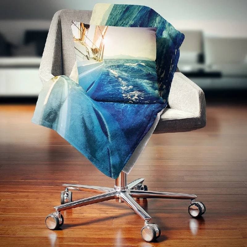 King - size blankets to cover large beds comfortablyAlpaca wool blankets for a hypoallergenic and warm optionDesignart 'Yacht Sailing in Wavy Waters' Seashore Throw Blanket King - size blankets to cover large beds comfortablyAlpaca wool blankets for a hypoallergenic and warm optionDesignart 'Yacht Sailing in Wavy Waters' Seashore Throw Blanket