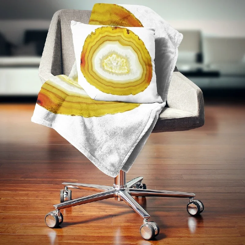 Wool blankets with natural warmth and insulationCashmere blankets for ultimate softness and luxuryDesignart 'Yellow Agate with Geological Crystal' Abstract Throw Blanket Wool blankets with natural warmth and insulationCashmere blankets for ultimate softness and luxuryDesignart 'Yellow Agate with Geological Crystal' Abstract Throw Blanket