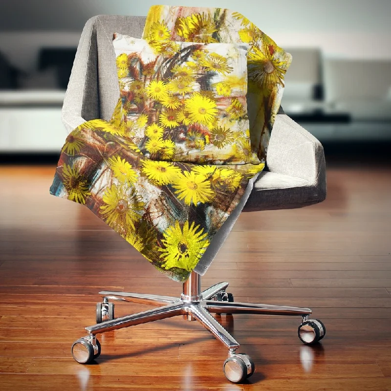 Linen blankets with a rustic and textured lookAcrylic blankets for a soft and affordable alternativeDesignart 'Yellow Flowers Watercolor Illustration' Floral Throw Blanket Linen blankets with a rustic and textured lookAcrylic blankets for a soft and affordable alternativeDesignart 'Yellow Flowers Watercolor Illustration' Floral Throw Blanket