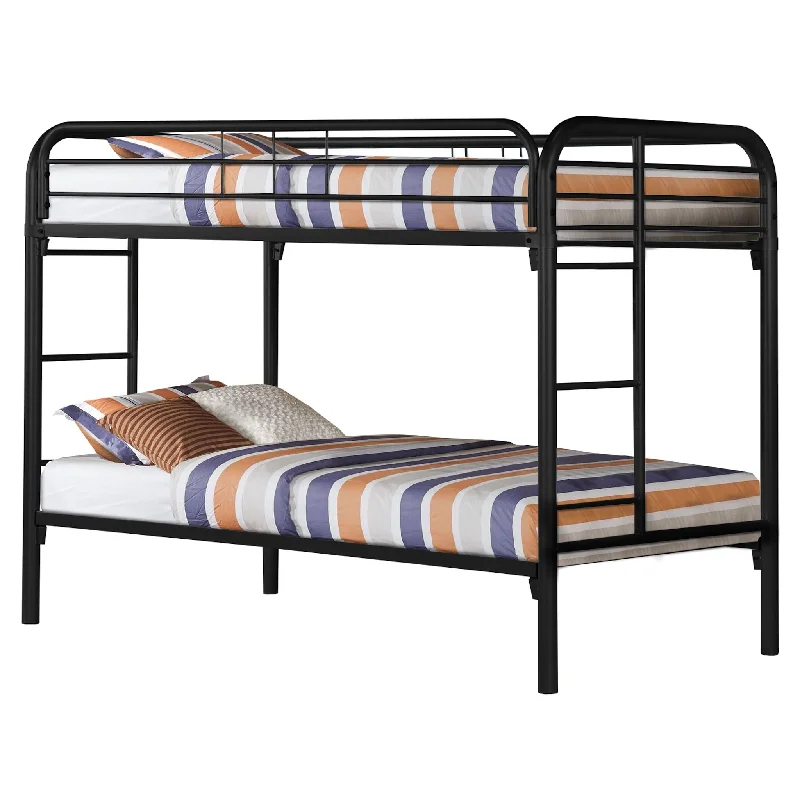 Gel - infused memory foam mattresses for cooler sleepBamboo - charcoal infused mattresses for odor absorptionDuke Twin Over Twin Bunk Bed - Black Gel - infused memory foam mattresses for cooler sleepBamboo - charcoal infused mattresses for odor absorptionDuke Twin Over Twin Bunk Bed - Black