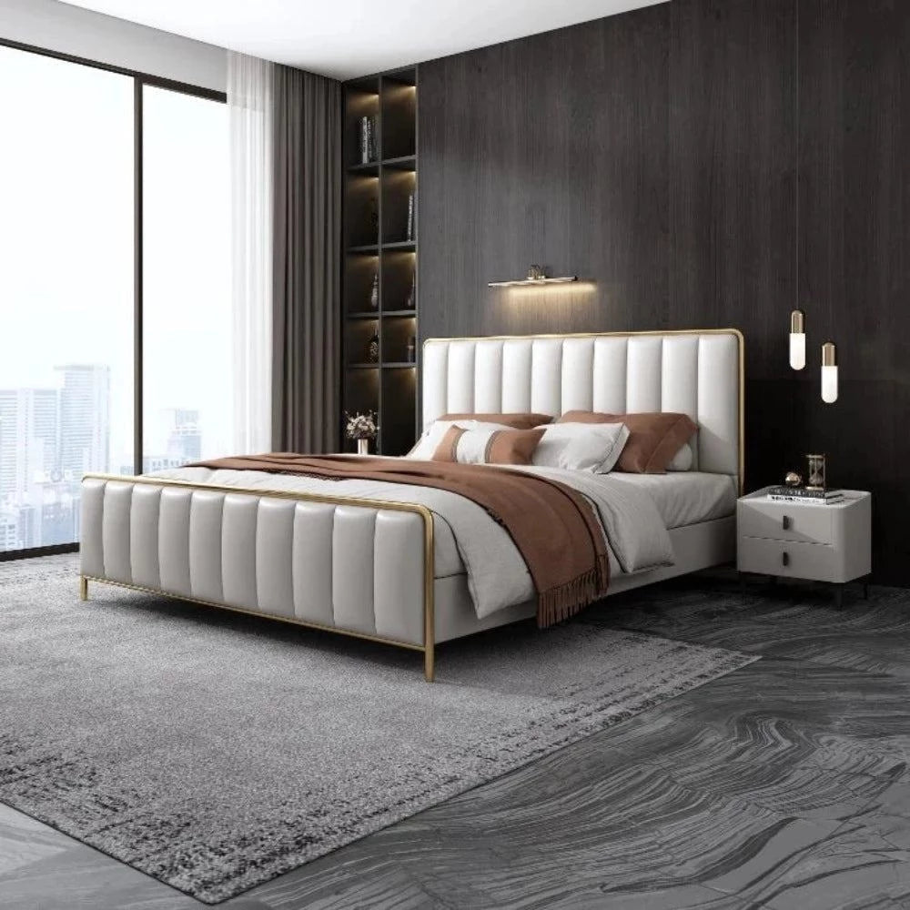 Latex mattresses with natural bounce and breathabilityBamboo - charcoal infused mattresses for odor absorptionEco Uniline Upholstered Luxury Bed With Storage In Off White Leatherette Latex mattresses with natural bounce and breathabilityBamboo - charcoal infused mattresses for odor absorptionEco Uniline Upholstered Luxury Bed With Storage In Off White Leatherette
