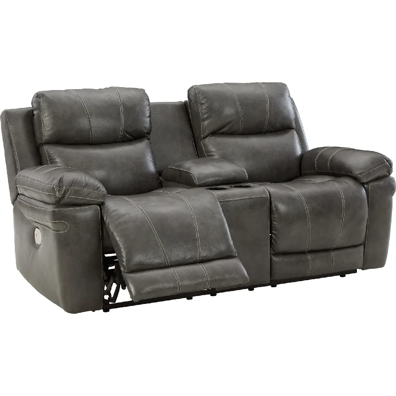Wool - filled mattresses for natural insulation and moisture - wickingGel - infused memory foam mattresses for cooler sleepEdmar Power Reclining Loveseat with Console - Charcoal Wool - filled mattresses for natural insulation and moisture - wickingGel - infused memory foam mattresses for cooler sleepEdmar Power Reclining Loveseat with Console - Charcoal