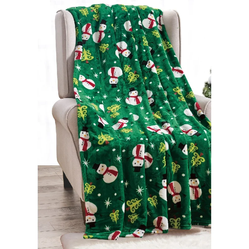 Queen - size blankets for standard - sized bedsRayon from bamboo blankets for a silky and breathable feelGreen Snowman Queen - size blankets for standard - sized bedsRayon from bamboo blankets for a silky and breathable feelGreen Snowman