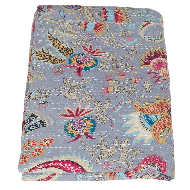 Cashmere blankets for ultimate softness and luxurySynthetic fiber blend blankets for a budget - friendly choiceHandmade Kantha Queen Blue Tropical Quilt (India) Cashmere blankets for ultimate softness and luxurySynthetic fiber blend blankets for a budget - friendly choiceHandmade Kantha Queen Blue Tropical Quilt (India)