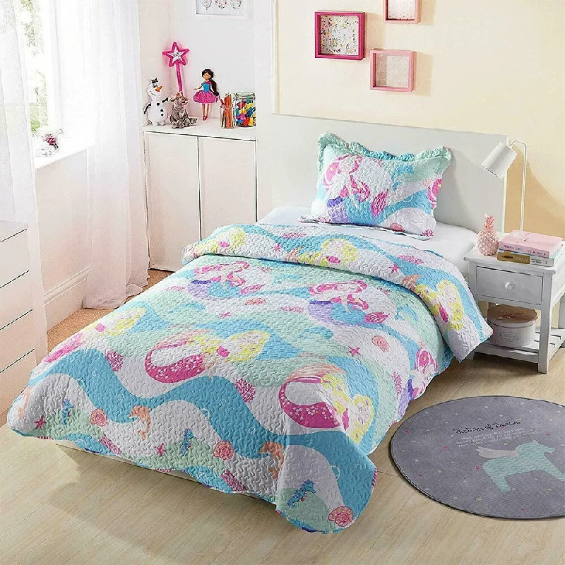 Cotton blankets for breathability and a lightweight feelLinen blankets with a rustic and textured lookKids Bedspread Quilts Set for Teens Boys Girls Bedding Mermaid Twin Cotton blankets for breathability and a lightweight feelLinen blankets with a rustic and textured lookKids Bedspread Quilts Set for Teens Boys Girls Bedding Mermaid Twin