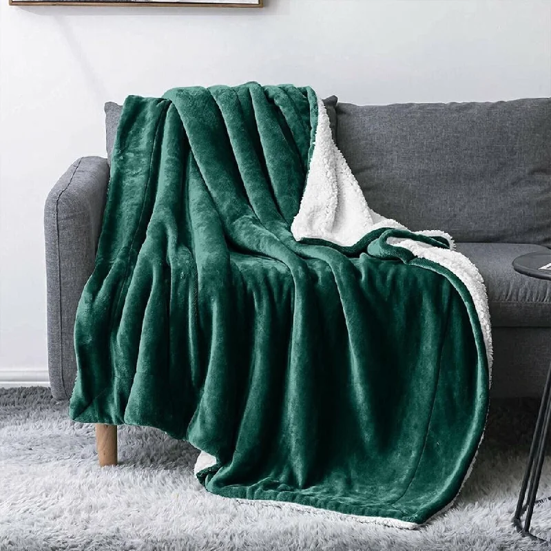 Wool blankets with natural warmth and insulationBamboo fiber blankets with natural antibacterial propertiesQueen Throw Faux Fur Reversible Sherpa Fleece Blanket Emerald