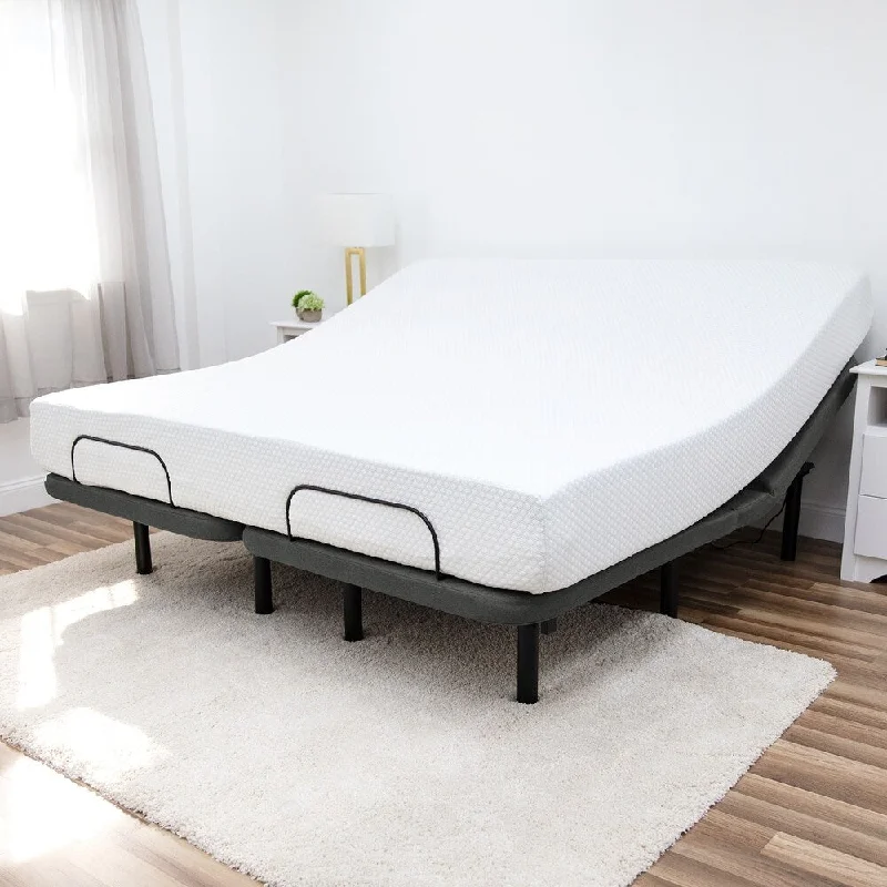 Memory foam mattresses for pressure relief and contouringKing - size mattresses for spacious master bedroomsSwissLux Luxury 10-inch Gel Memory Foam Mattress and Adjustable Bed Set Memory foam mattresses for pressure relief and contouringKing - size mattresses for spacious master bedroomsSwissLux Luxury 10-inch Gel Memory Foam Mattress and Adjustable Bed Set