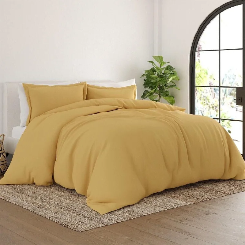 Rayon from bamboo blankets for a silky and breathable feelSilk blankets with a smooth and elegant touchTwin/TwinXL Duvet Cover & Shams Luxurious Comfort Gold