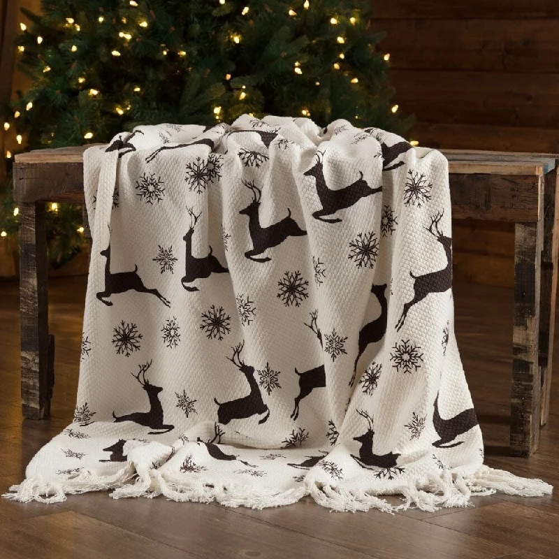 Rayon from bamboo blankets for a silky and breathable feelMohair blankets with a unique sheen and softnessVHC Creme White Rustic Christmas Decor Run Reindeer Graphic/Print Woven Throw Rayon from bamboo blankets for a silky and breathable feelMohair blankets with a unique sheen and softnessVHC Creme White Rustic Christmas Decor Run Reindeer Graphic/Print Woven Throw