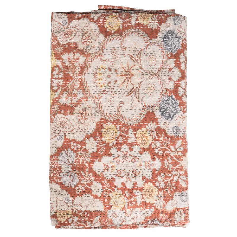 Rayon from bamboo blankets for a silky and breathable feelQueen - size blankets for standard - sized bedsVintage Kantha Handmade Organic Floral Throw Bedspread (India) Rayon from bamboo blankets for a silky and breathable feelQueen - size blankets for standard - sized bedsVintage Kantha Handmade Organic Floral Throw Bedspread (India)