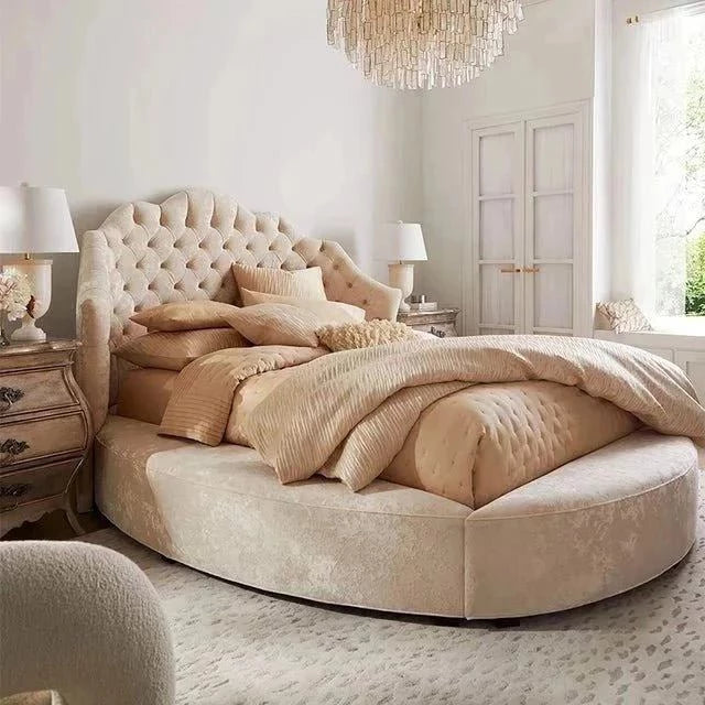 Natural latex and organic cotton blend mattressesWool - filled mattresses for natural insulation and moisture - wickingVolvo Quilted Upholstered Bed With Storage in Beige Suede Natural latex and organic cotton blend mattressesWool - filled mattresses for natural insulation and moisture - wickingVolvo Quilted Upholstered Bed With Storage in Beige Suede