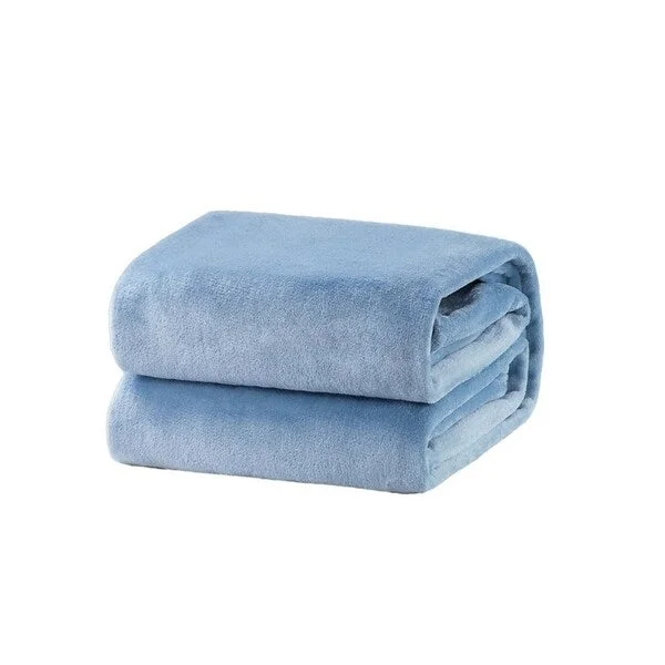 Queen - size blankets for standard - sized bedsSynthetic fiber blend blankets for a budget - friendly choiceWashed Blue Fleece Throw Blanket 50" x 60"